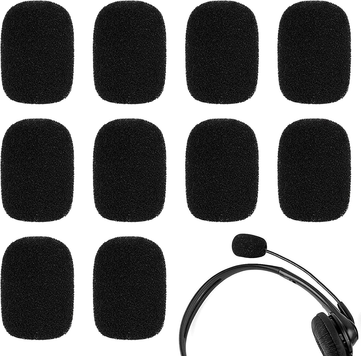 10 Pack Mini Size Lapel Headset Microphone Windscreen Foam Cover, High Density