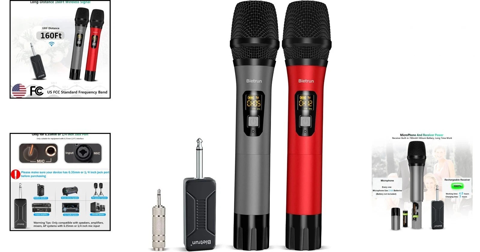 Professional 160 Feet Wireless Microphone System for Parties
