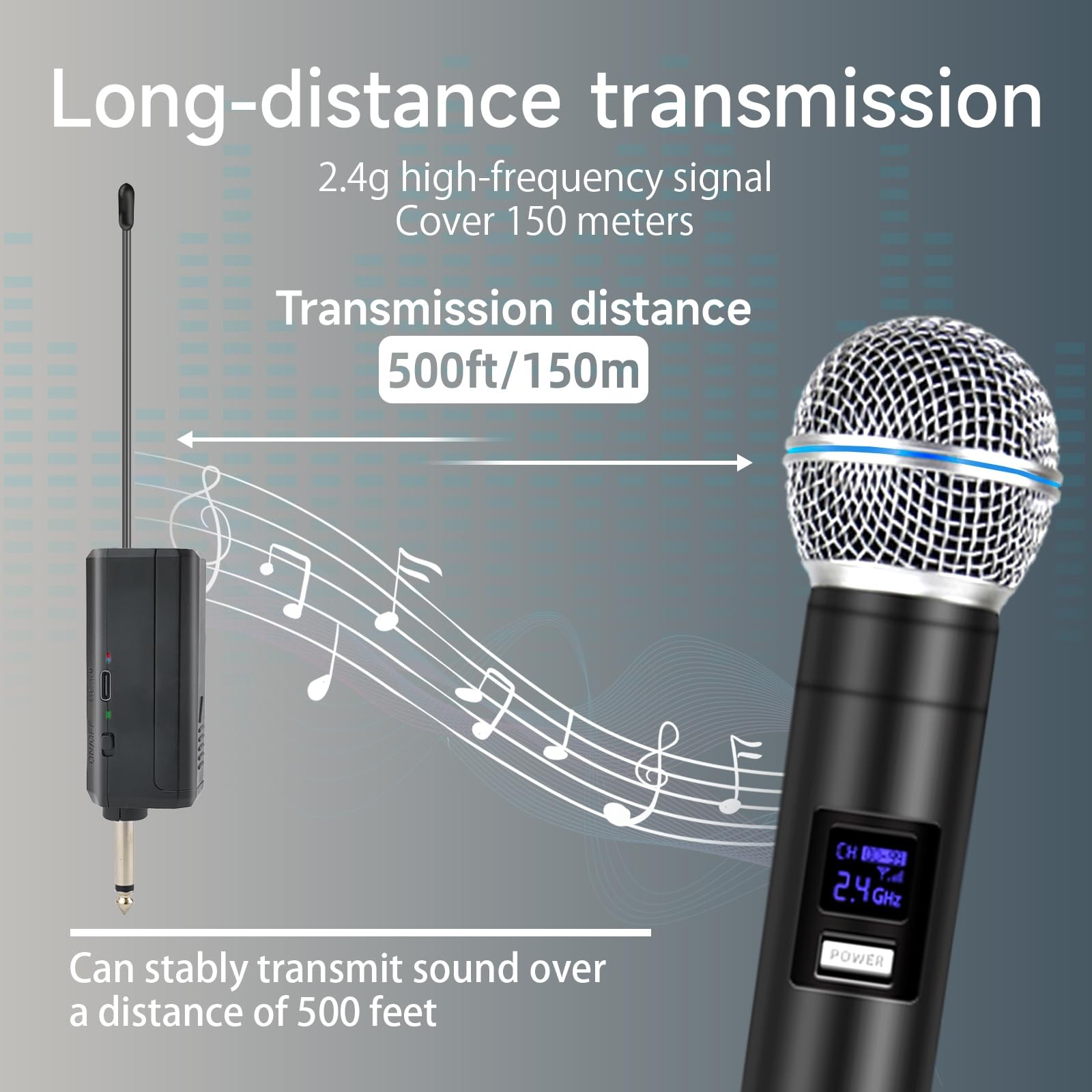 Loewieta Professional Wireless Microphone for Podcast, Karaoke & Black203
