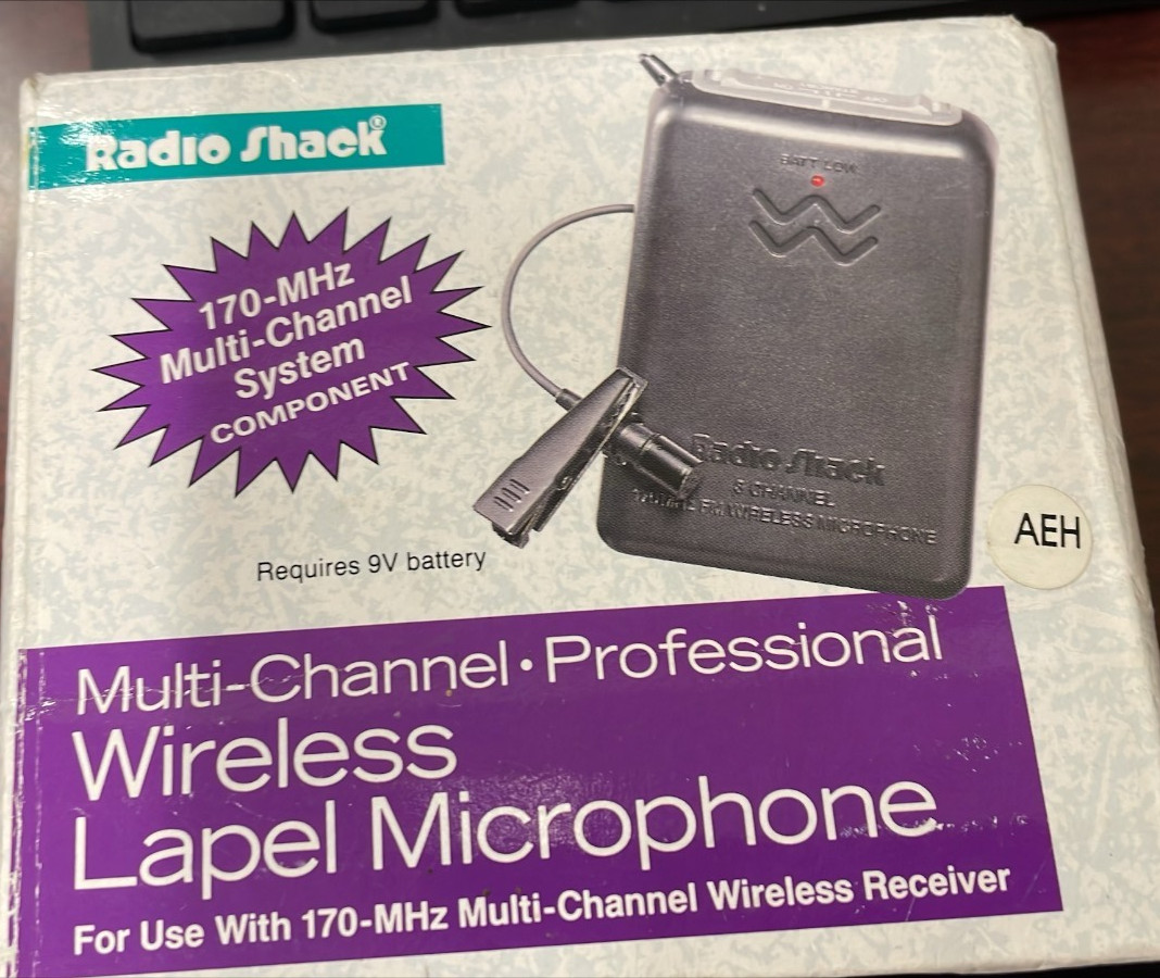 Microphone Lapel Radio Shack Wireless for 170 Mhz Multi-Channel Receiver