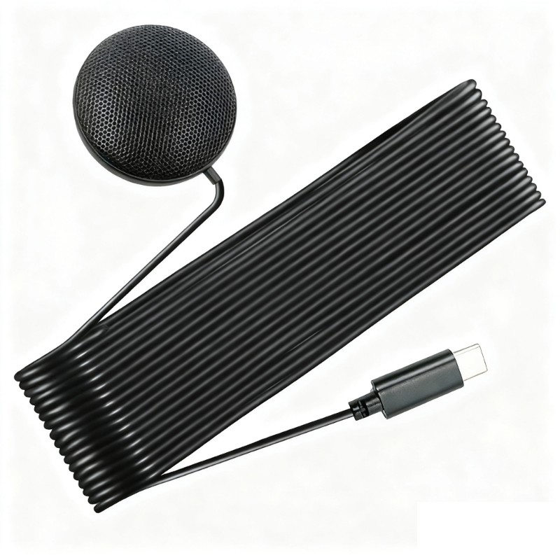 USB 3.5mm Round Desktop Microphone Noise Cancelling For Virtual Calls Streaming