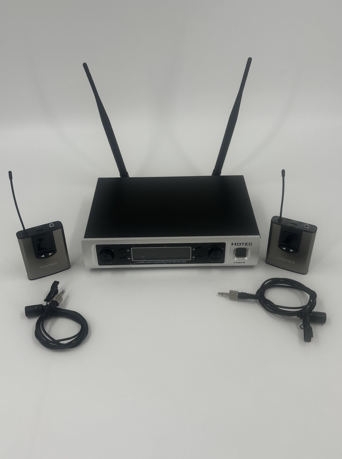 Hotec Wireless Microphone System With Lavalier Lapel Mics And Body – Not tested
