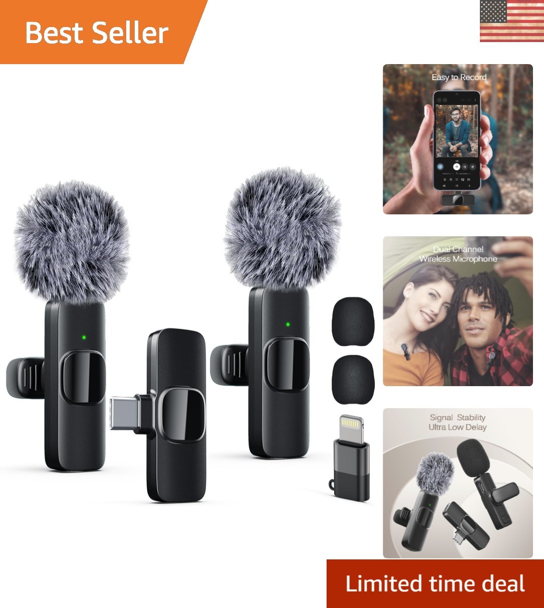 Noise-Cancelling Wireless Microphone for Livestreaming – Omnidirectional Pickup