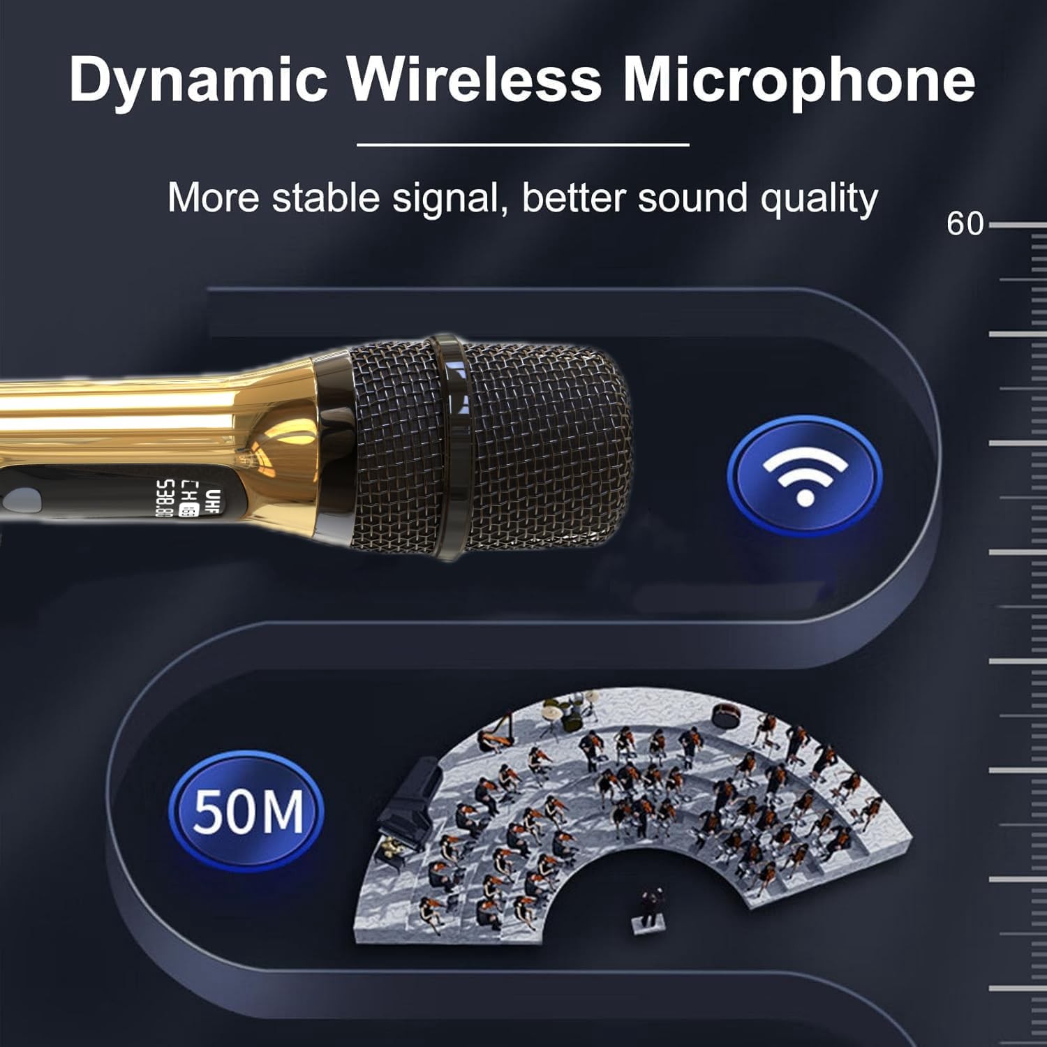 Wireless Microphone Only for Mic Input, UHF Rechargeable Handheld Multipurpos…