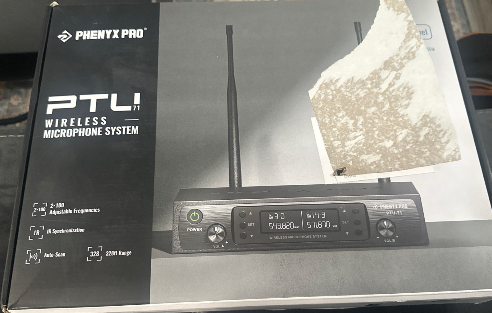 Phenyx Pro PTU-71 Wireless Microphone System, Dual Wireless 2 Channels See Descr