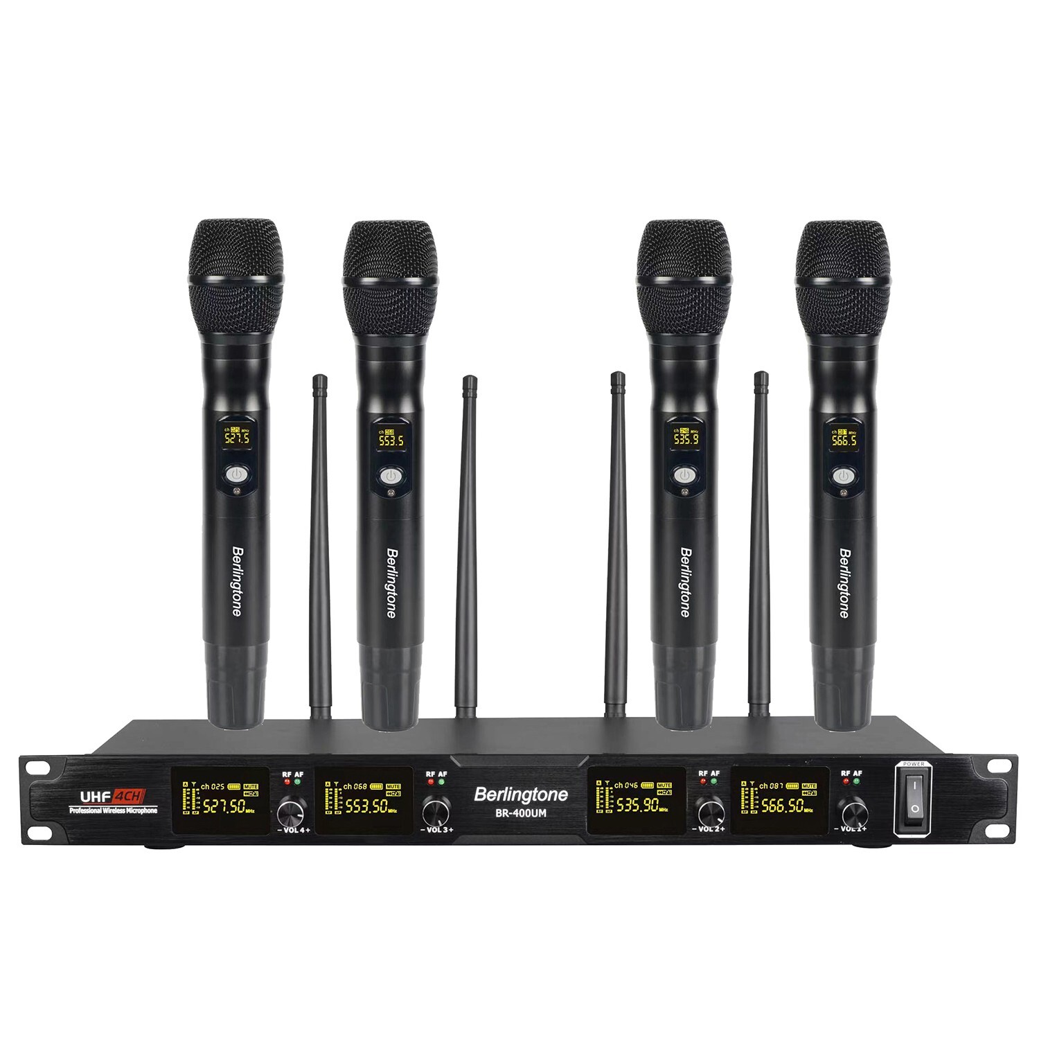 Berlingtone BR-400UM Professional 4-Channel UHF Wireless Microphone Systems