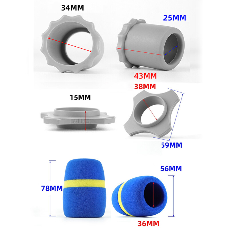 1Set Wireless Microphone Handle Covers Sponge Protector for KTV Stage Accessory.