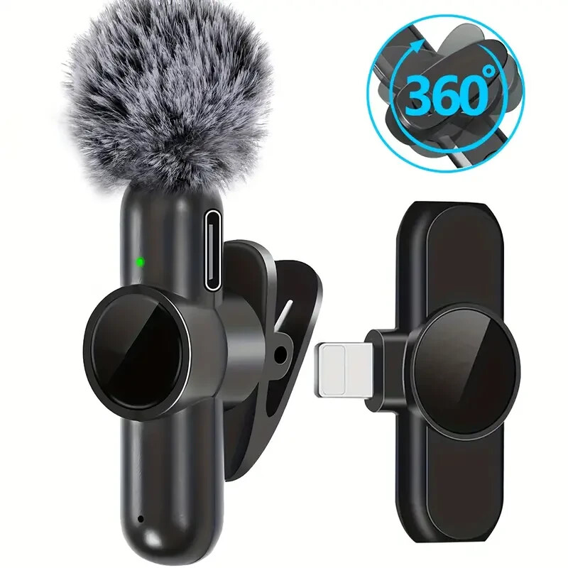 Wireless Lavalier Microphone Audio Video Recording Type C iPhone 15 1 to 1
