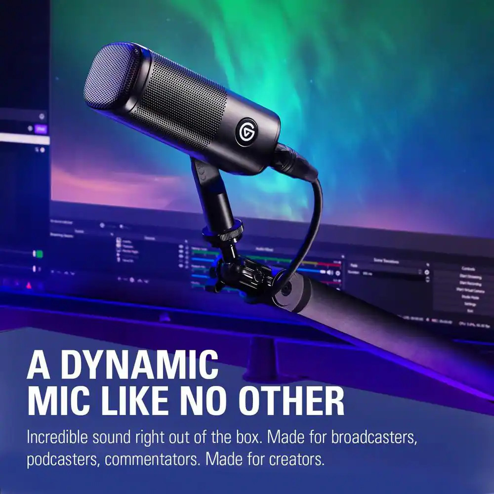 Dynamic XLR Microphone, Cardioid Pattern, Noise Rejection, Speech Optimised for