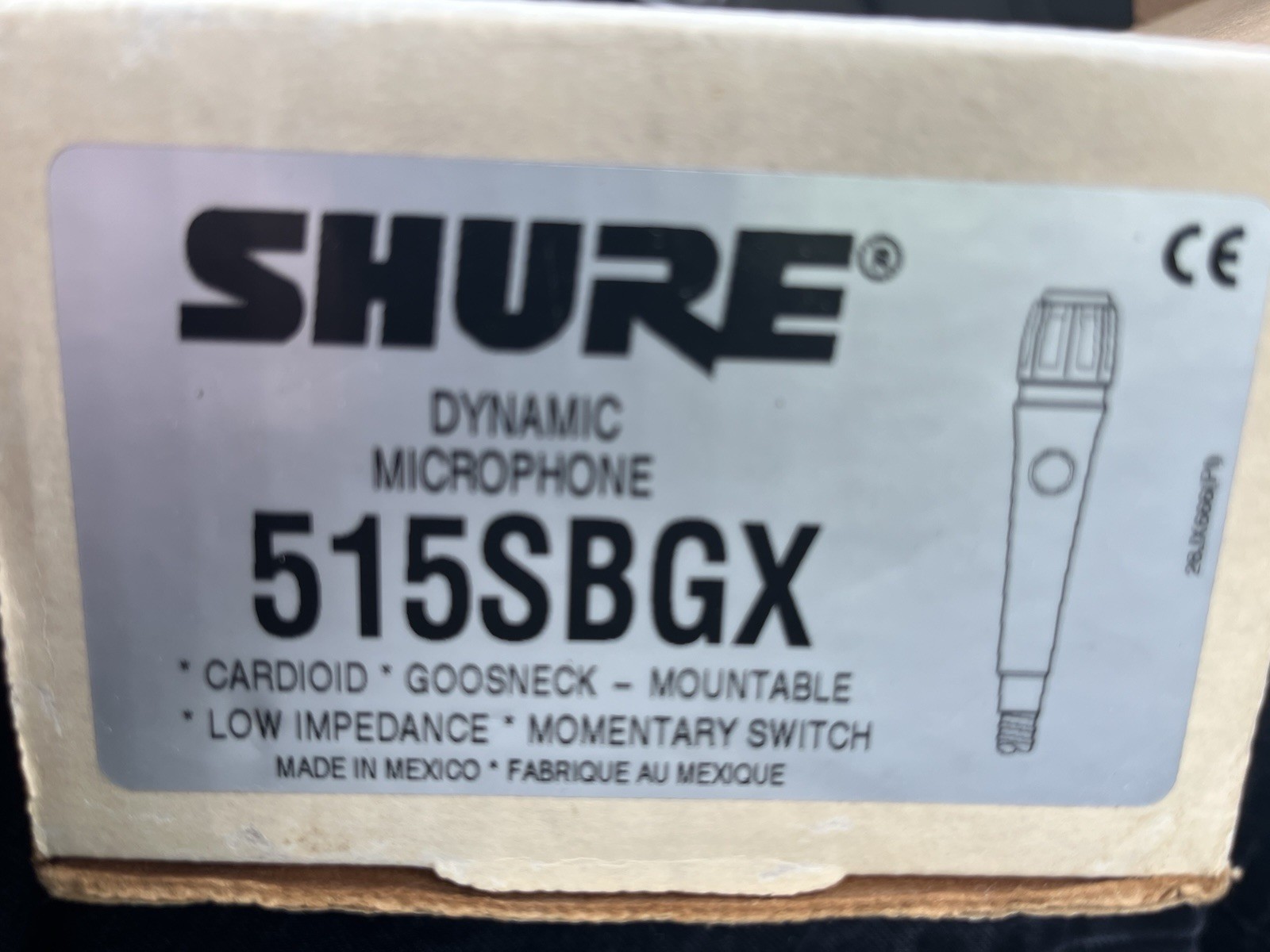Push-to-talk Karaoke Mic – Pro Shure 515SBGX Dynamic Microphone W/ Documentation