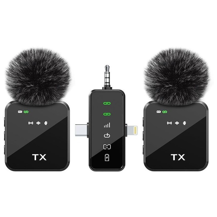 3 in 1 Mini Microphone for iPhone/Android/Camera Wireless Lavalier Microphone