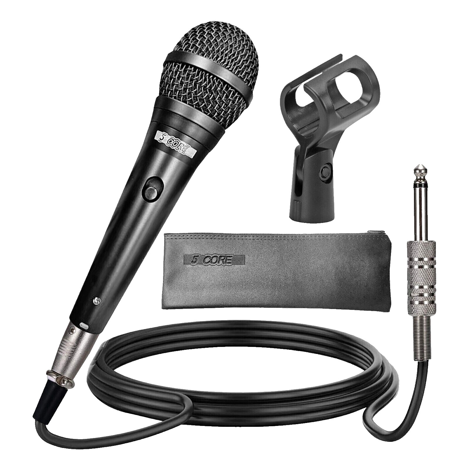 5Core Microphone Pro Neodymium Dynamic Mic XLR Audio Cardiod Karaoke w/ Mic Clip