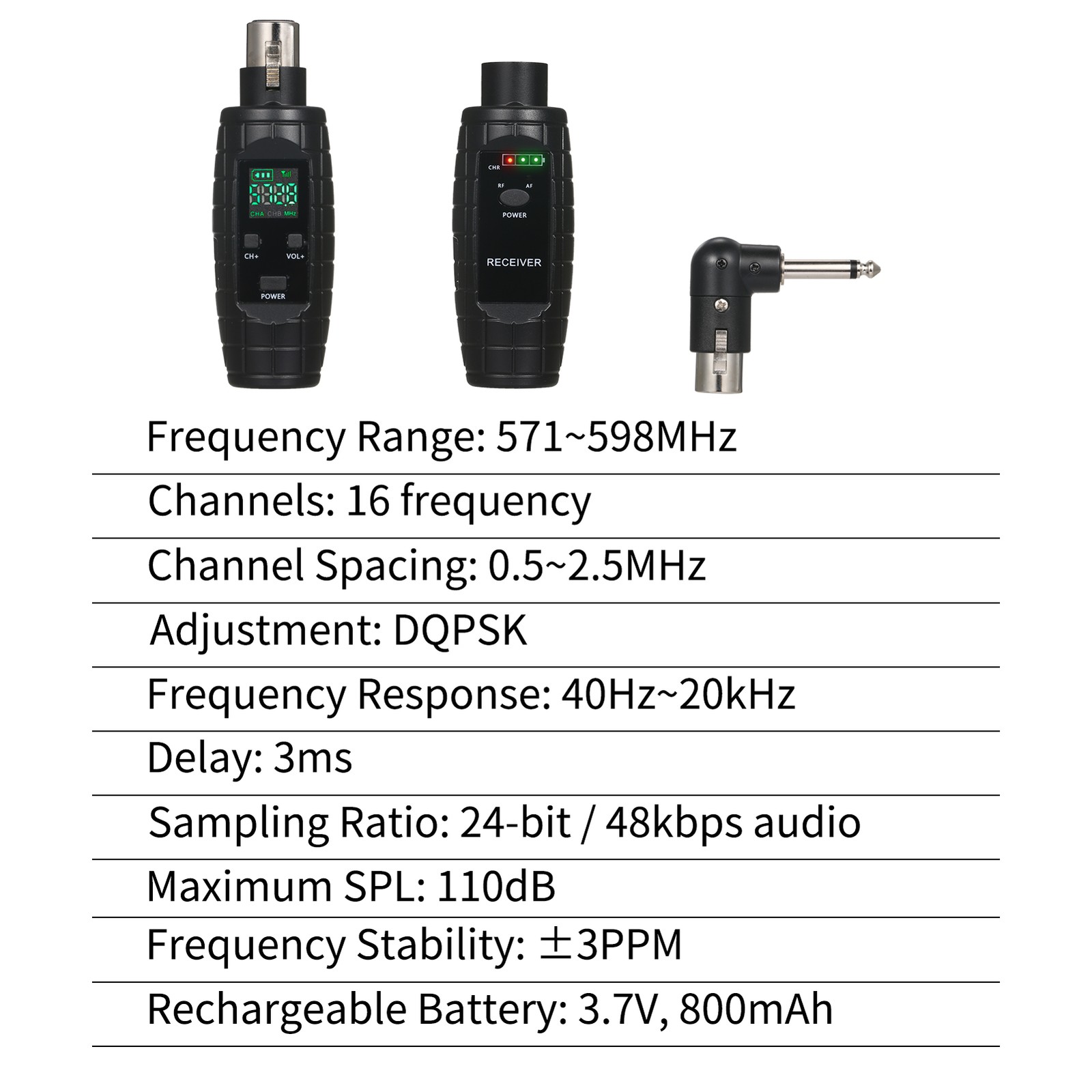 UHF Professional Wired To Wireless Microphone Converter Micphone Transmitte QTOJ