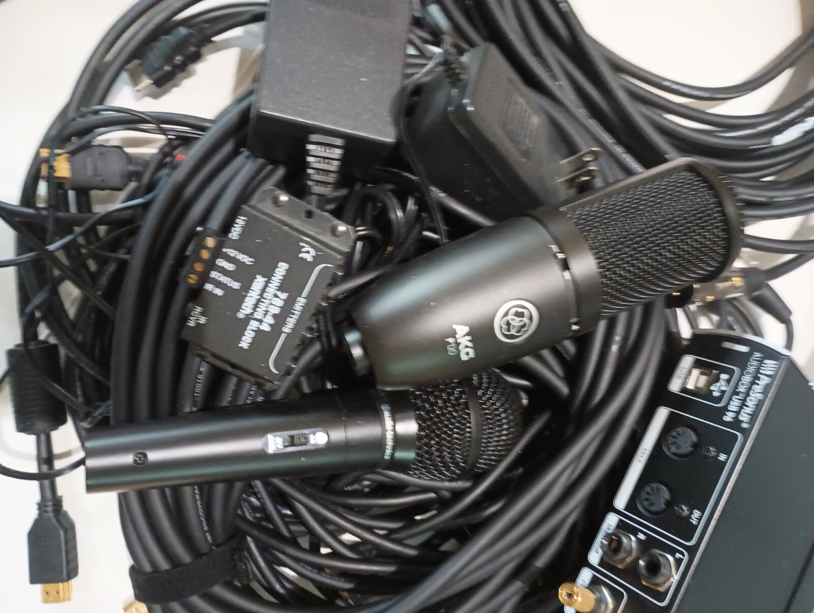 AKG P120/Audio-Technics M4000S Microphones W Wires/Accessories International…