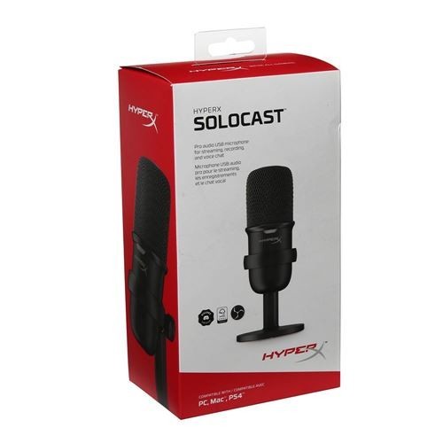 HyperX SoloCast USB Mic PC Mac PS5 PS4 Streaming Podcast Black (BRAND NEW)