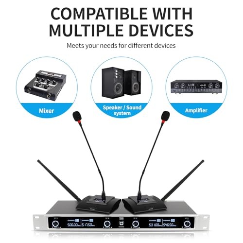 XTUGA Wireless Conference Microphone System Quad Channel