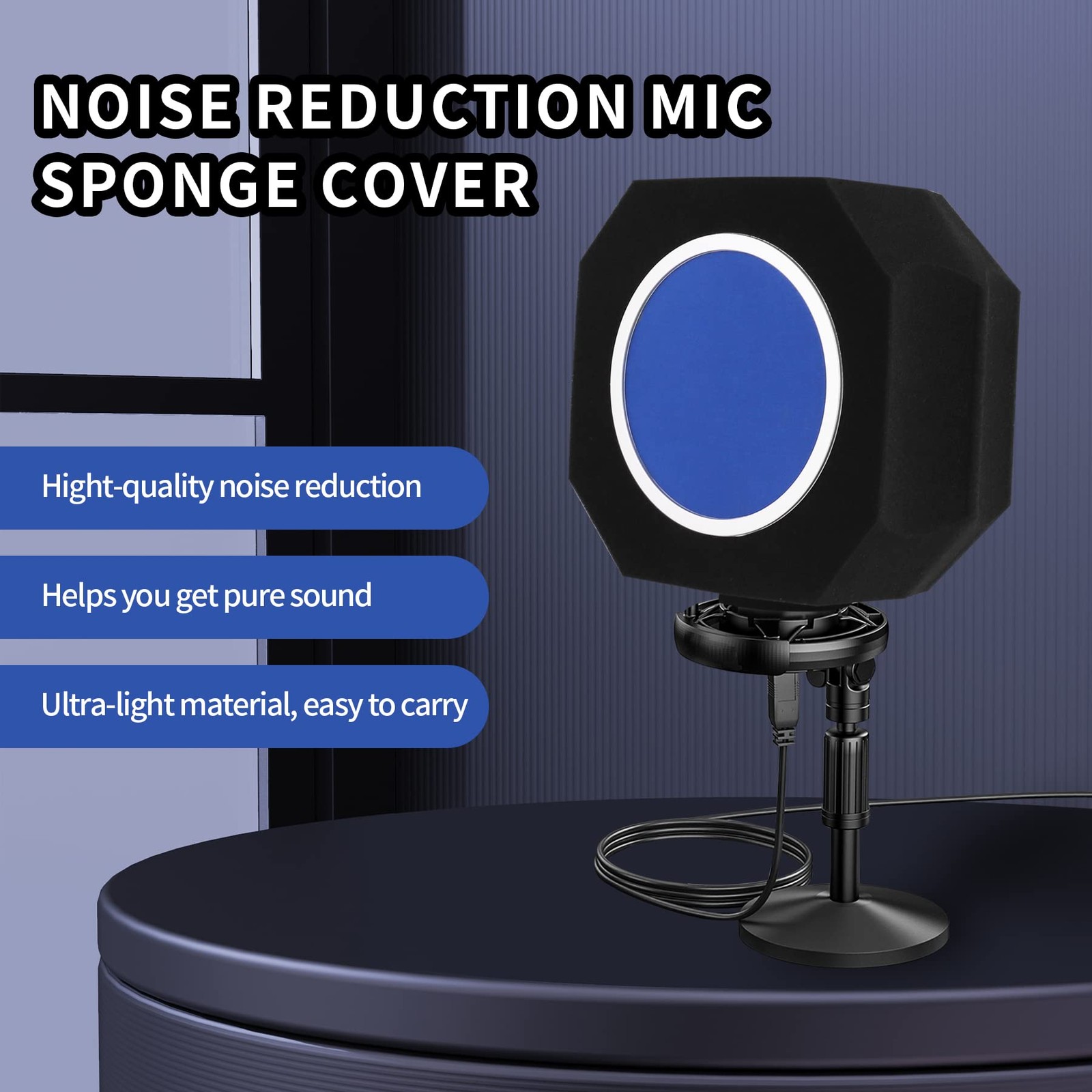 Professional Microphone Isolation Shield with Pop Filter,Reflection Filter fo…