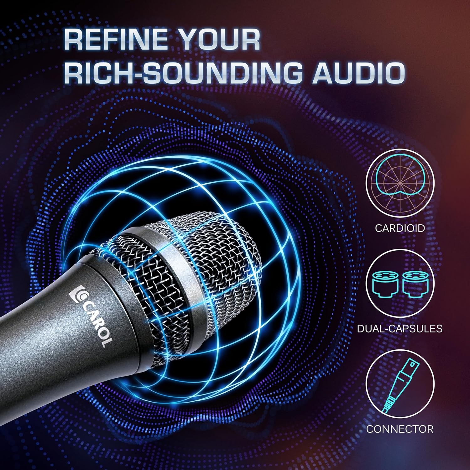 Dynamic Cardioid AC-910 XLR Wired Vocal Microphone No-Switch AHN Stage Studio