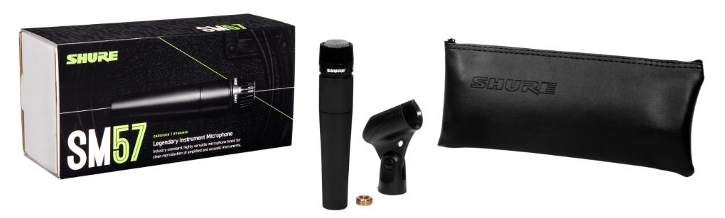 Shure SM57-LC Dynamic Instrument Microphone – Cardioid Mic for Guitar & Drums