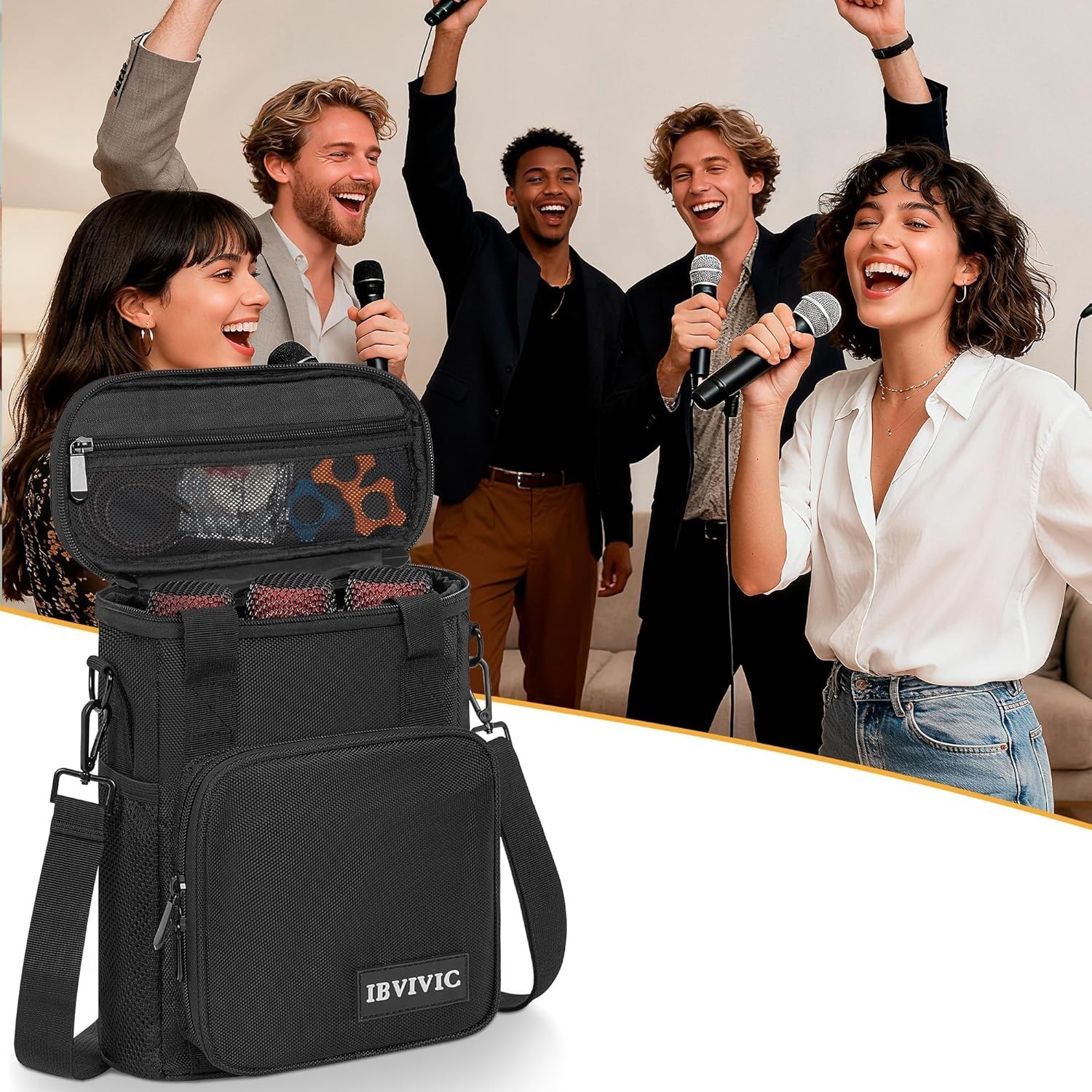 Protective Microphone Case for Party Singing, Black
