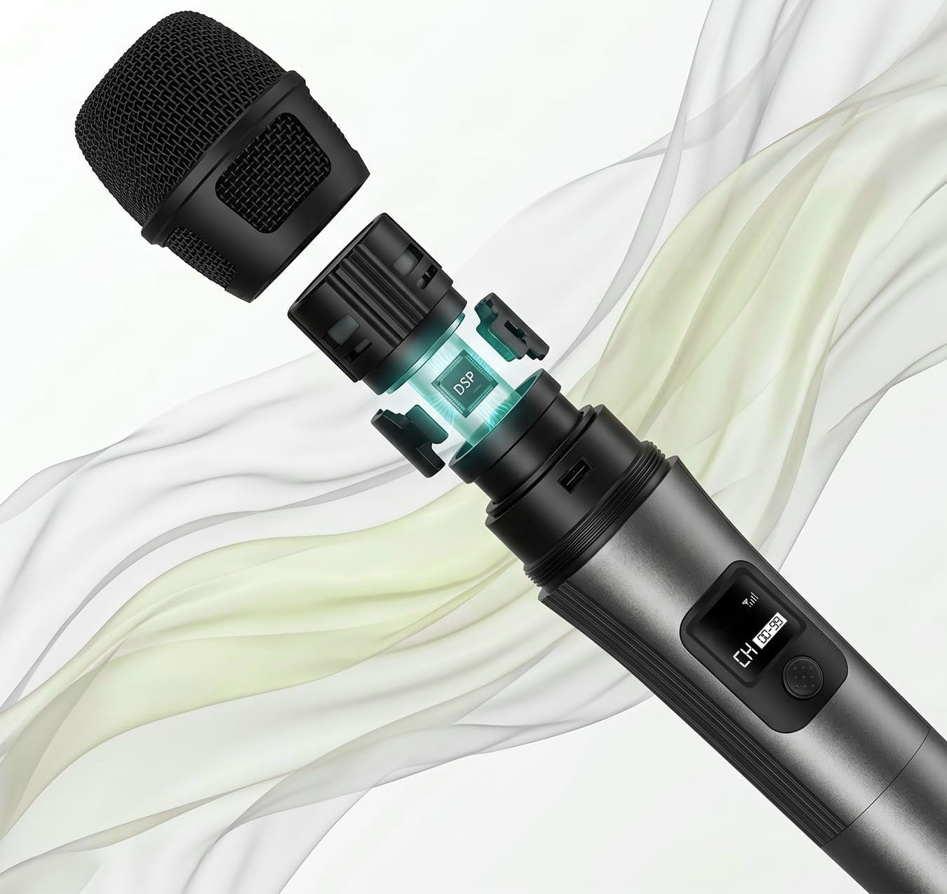 2 Professional Wireless Microphones – 40Hr Battery – 262ft Range – Studio Sound