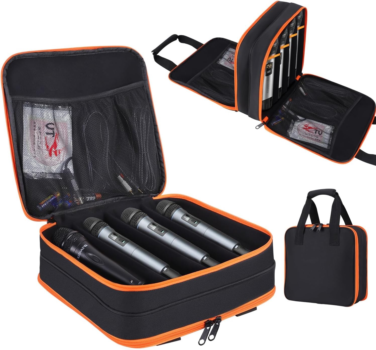Microphone Case,Wireless Microphone Bag,Portable Storage Case,8 Slots Mic Car…