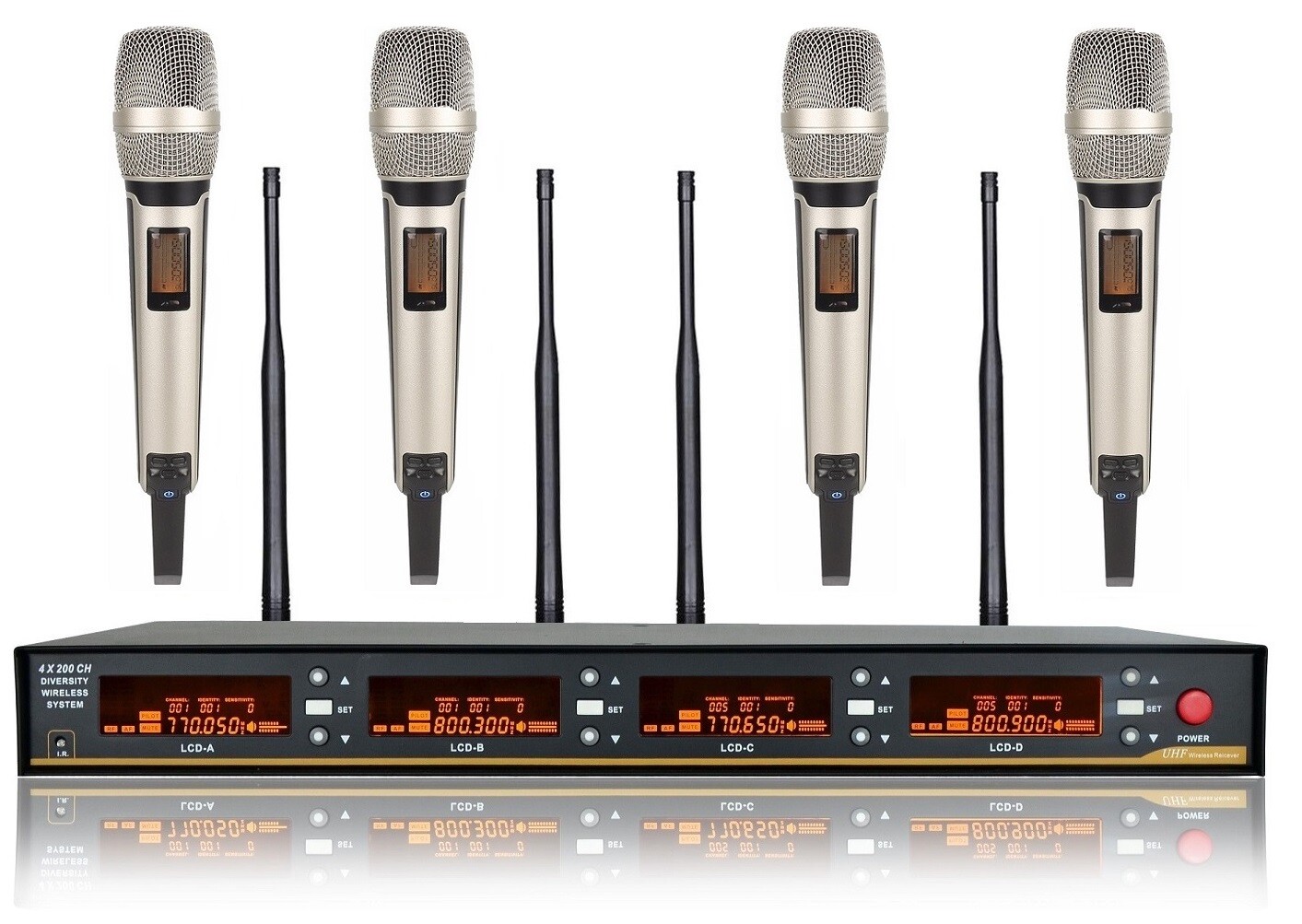 4 Channels Professional Wireless Vocal Microphone SKM 9000 Handheld Mike Stage