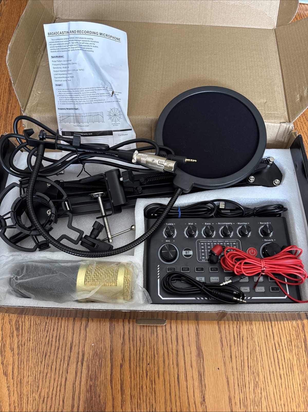 Microphone Pro Condenser Microphone Black Bundle One Pack ALPOWL BM800TZ NWOT