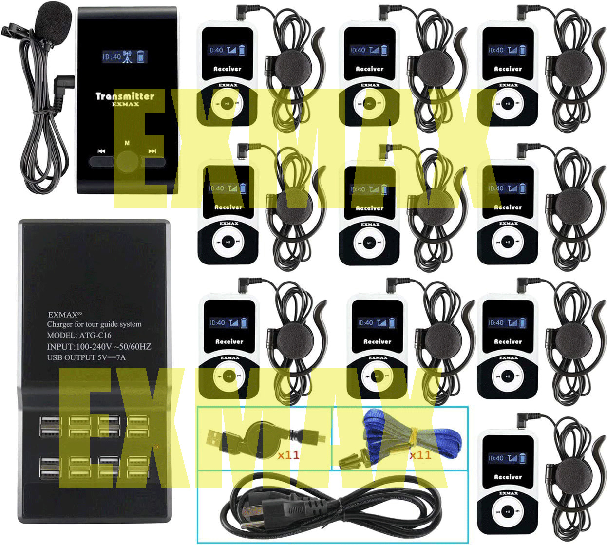 EXMAX ATG-100T Wireless Sys. toTranslation Silent Conference Traning-1t10rCharge