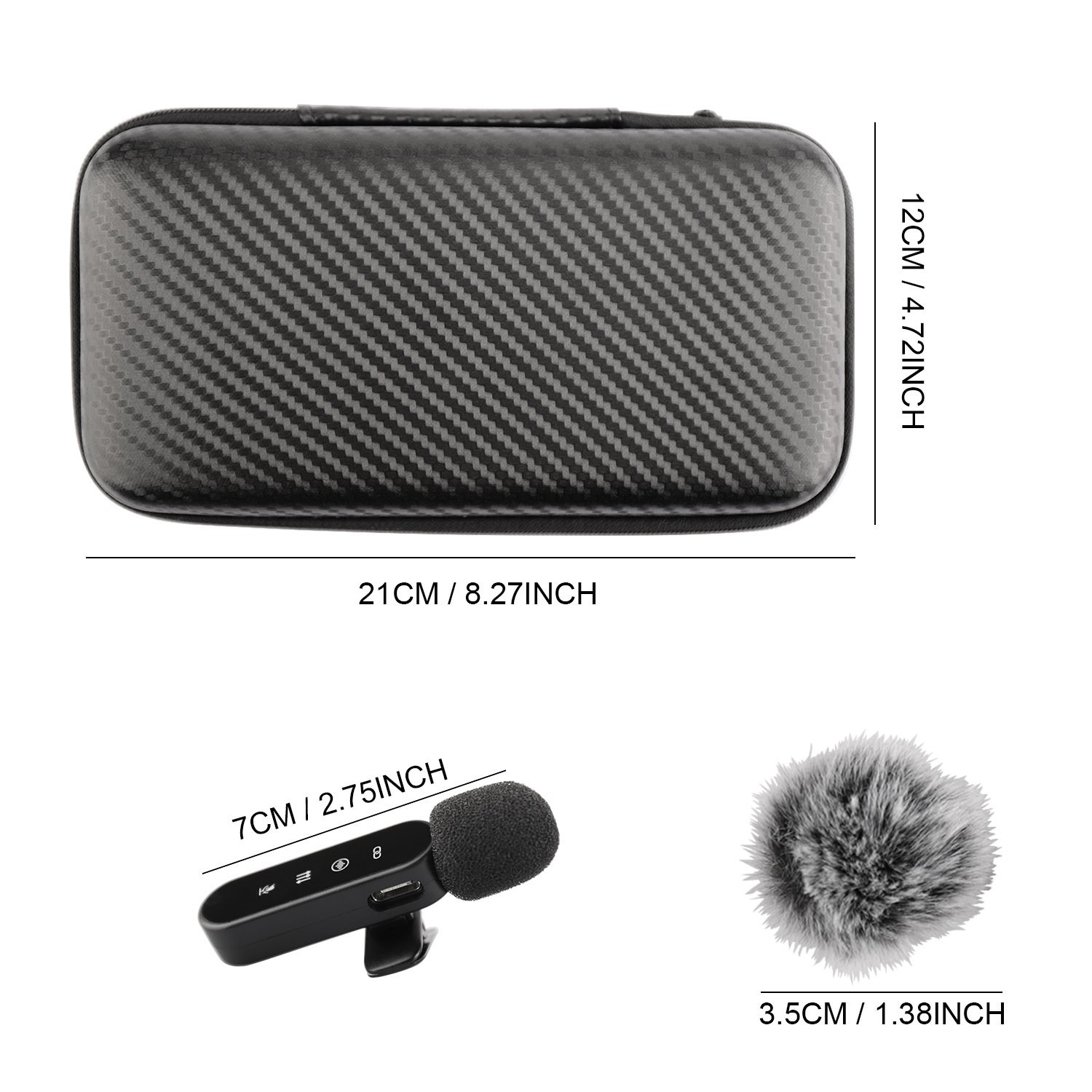 4pcs 2/3 in 1 Lavalier Wireless Microphone Audio Video Mic For iPhone Android