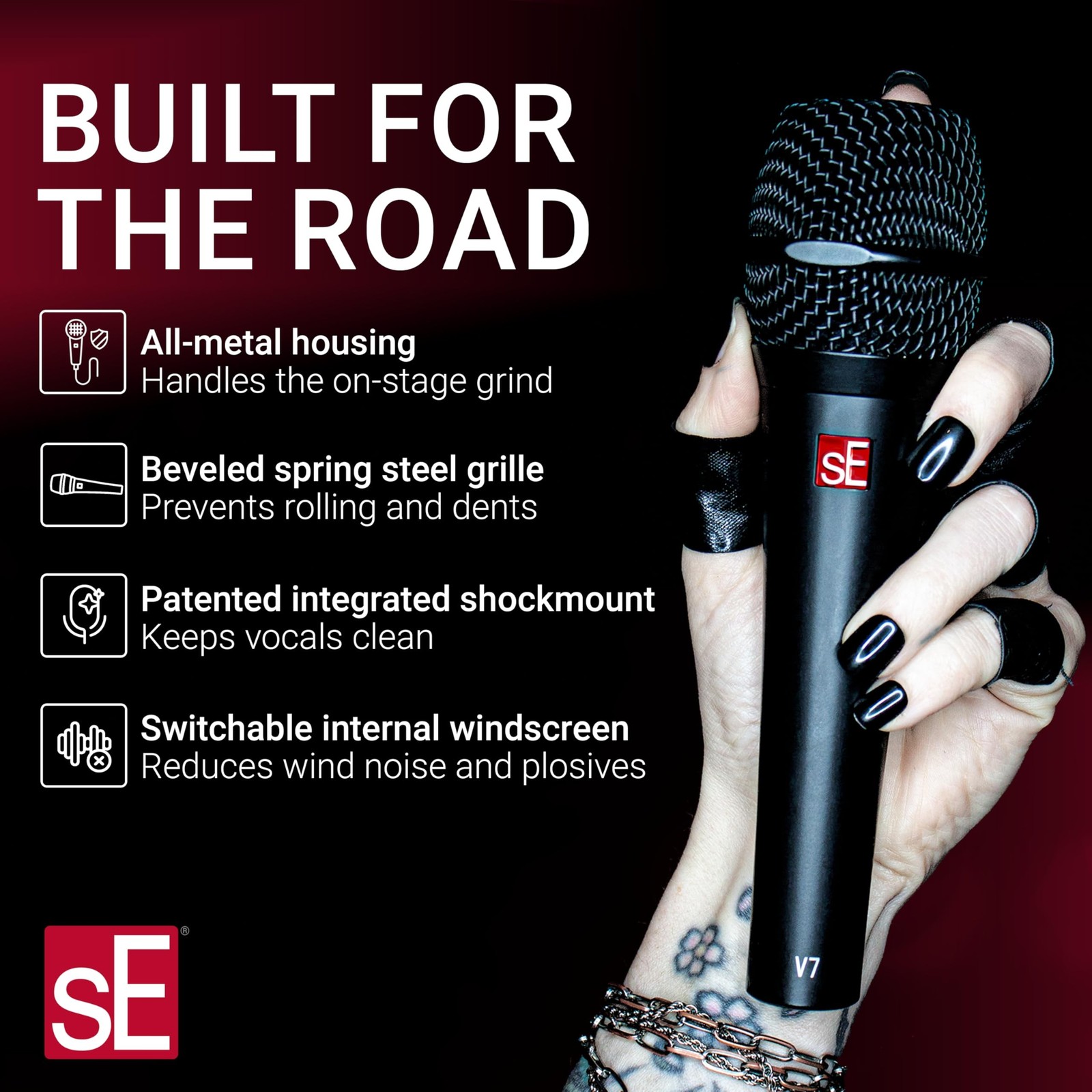 SE ELECTRONICS V7 Dynamic Microphone for Singing, Speech & Studio Recording -…