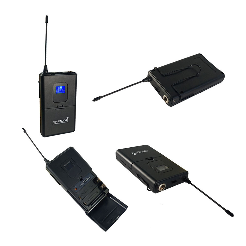 2CH Wireless UHF Microphone System Headset Lavalier Lapel Microphone Church Mics