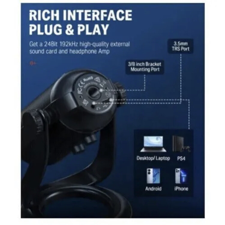 Donner UA-33 – Professional Computer Condenser Gaming/Streaming USB Microphone