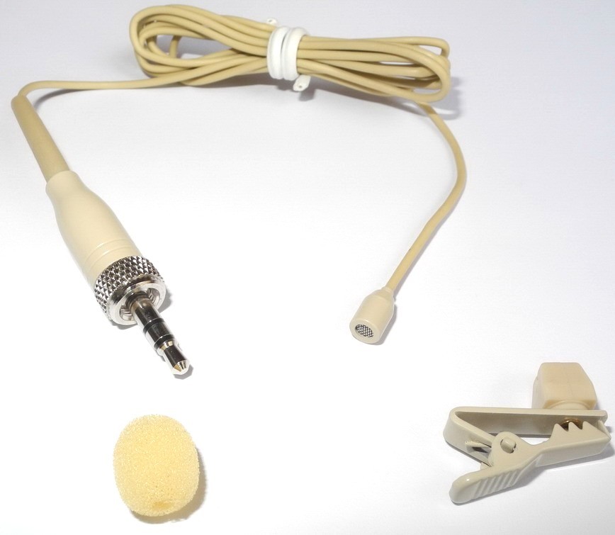 Beige mini LAVALIER CLIP ON OMNI-DIRECTIONAL MICROPHONE FOR Sennheiser G1 G2 G3