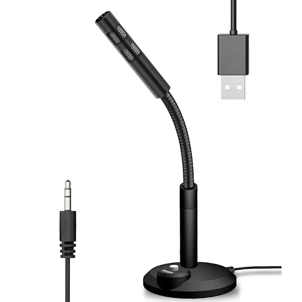 Computer Mini Condenser Microphone USB Stand Recording Mic For PC Desktop Laptop