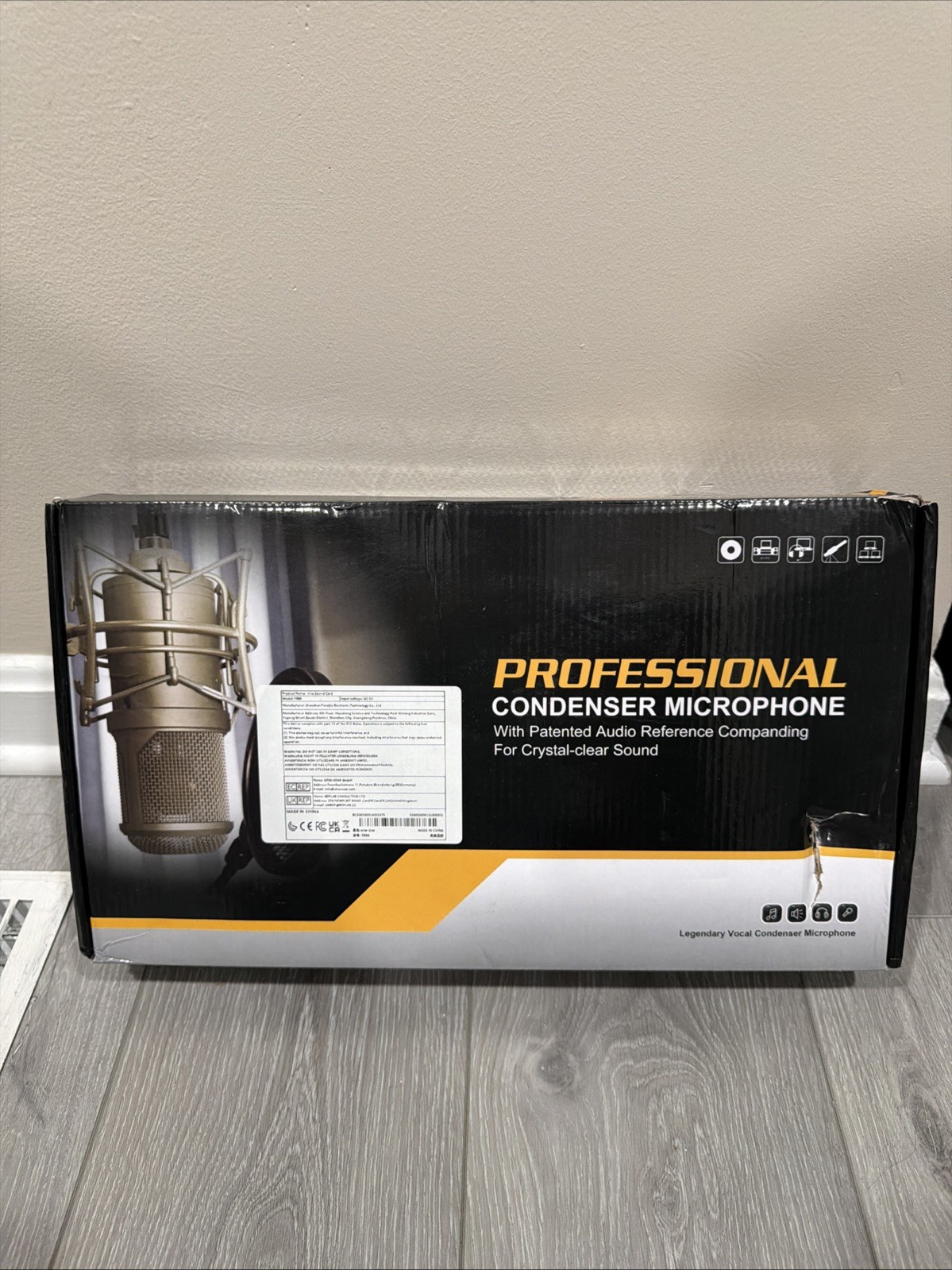 Professional Condenser Microphone Black Bundle One Pack ALPOWL BM800TZ