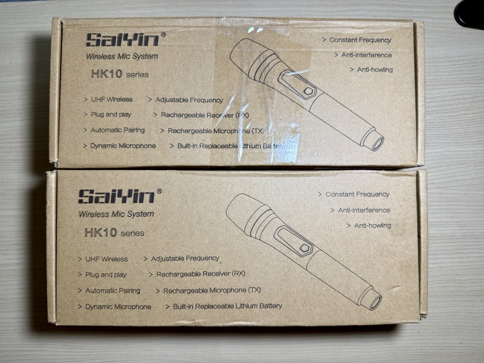 LOT of 2 SaiYin Rechargeable Wireless Dynamic Microphone HK10 Series Good Condit