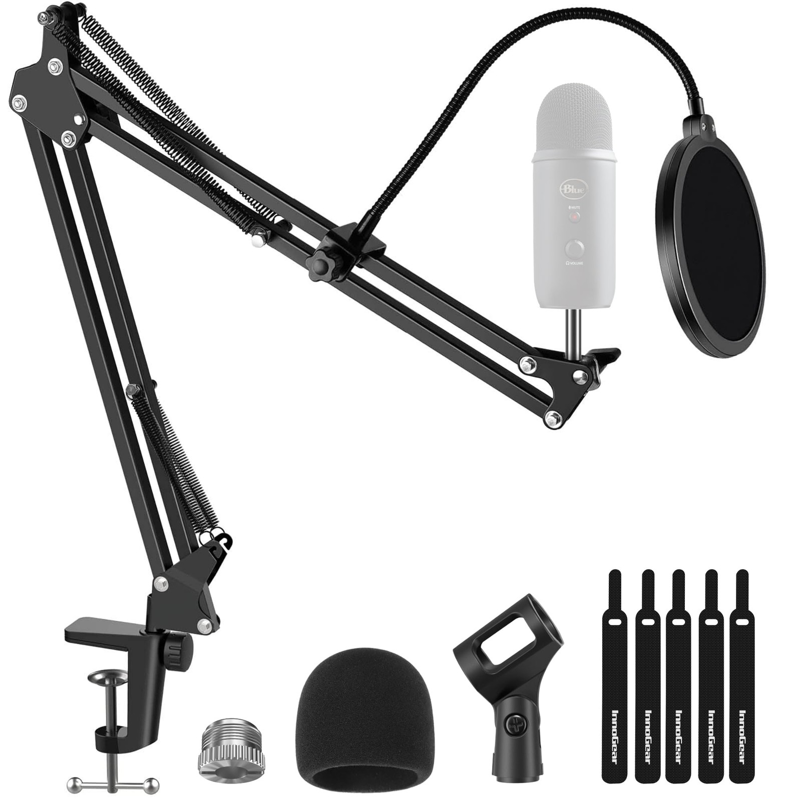 InnoGear Mic Stand for Blue Yeti, Heavy Duty Microphone Stand with Microphone…