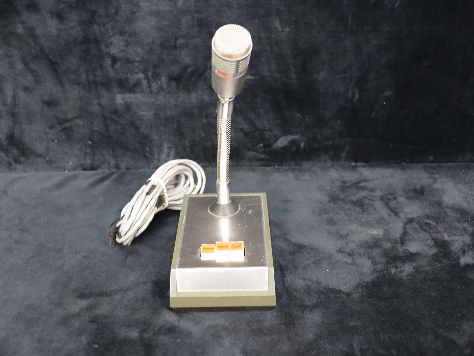Vintage Rare Paso M610 Dynamic Microphone with Base Push Button and XLR