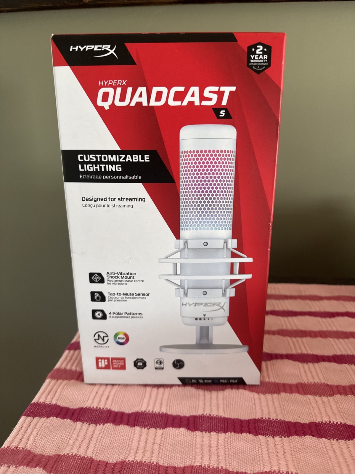 HyperX QuadCast S – RGB USB Condenser Microphone for PC, PS5, Mac