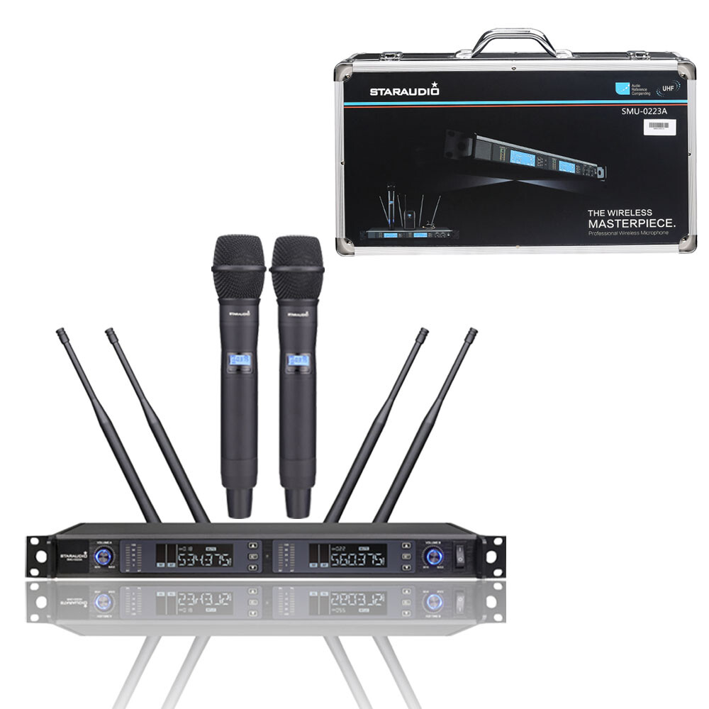 2CH Wireless UHF Microphones Audio Handheld Microphones System Church Microphone