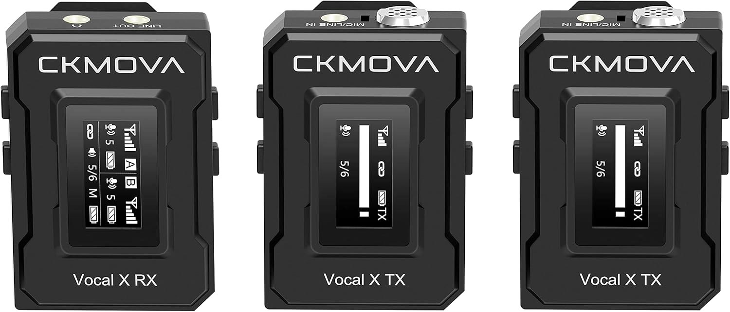 CKMOVA | Vocal X V2 Ultra Compact Dual-Channel Wireless Microphone | Mono/Stereo