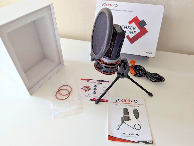 Condenser Microphone USB with stand and pop filter [JV906] Original Packaging!