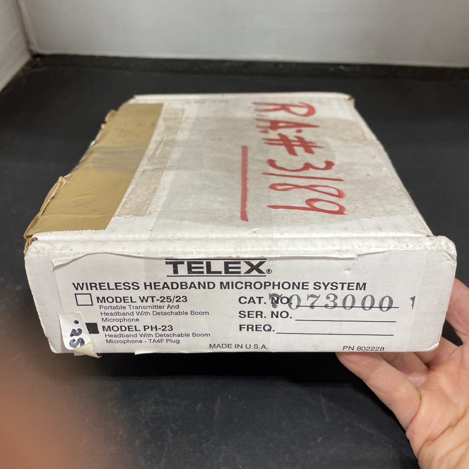Telex Wireless Headband Microphone System 7073000 w/Manual, For Parts