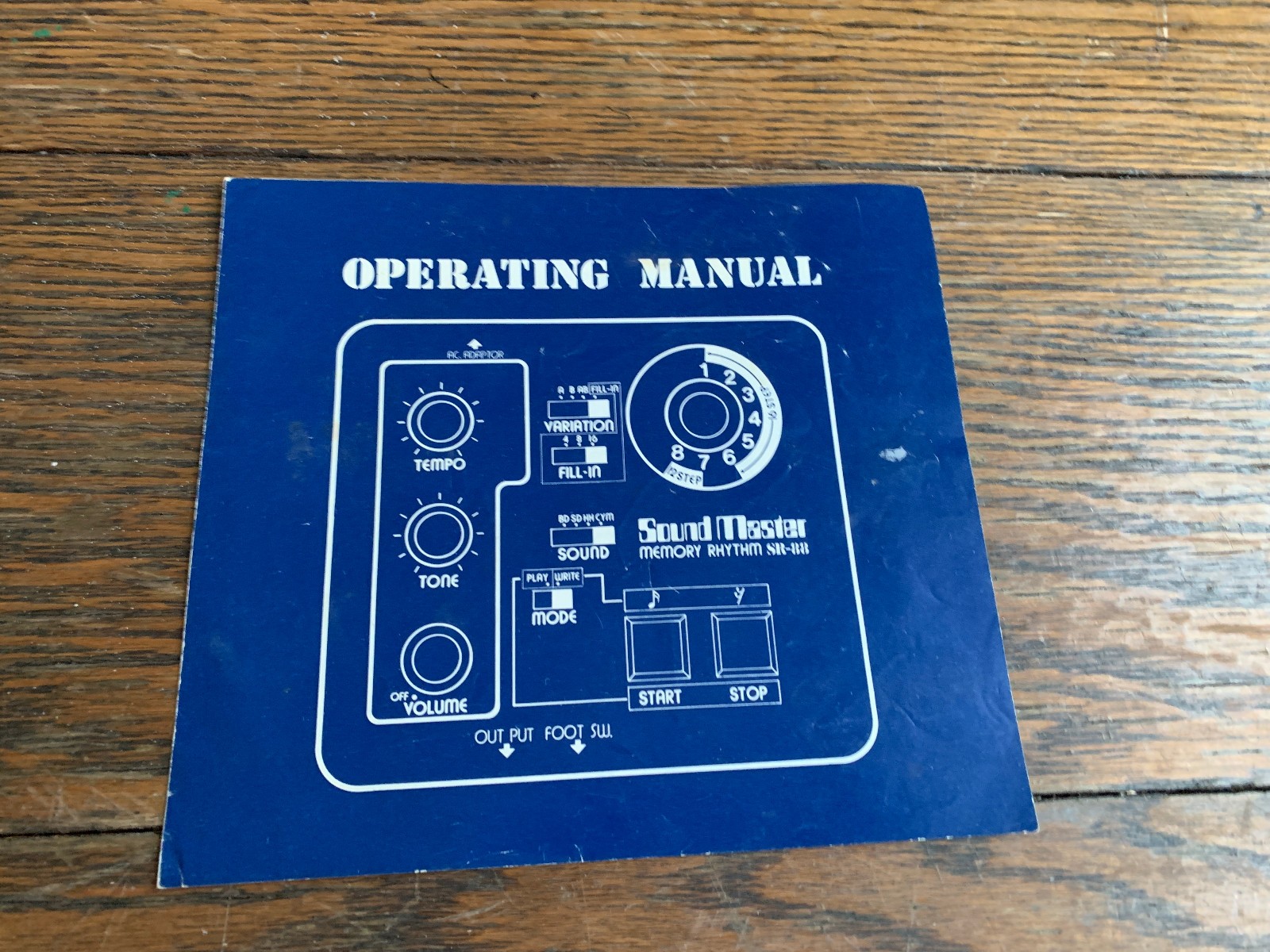 SOUND MASTER SR- 88 MEMORY RYTHMN OPERATING MANUAL BOOKLET- MAKE OFFER!