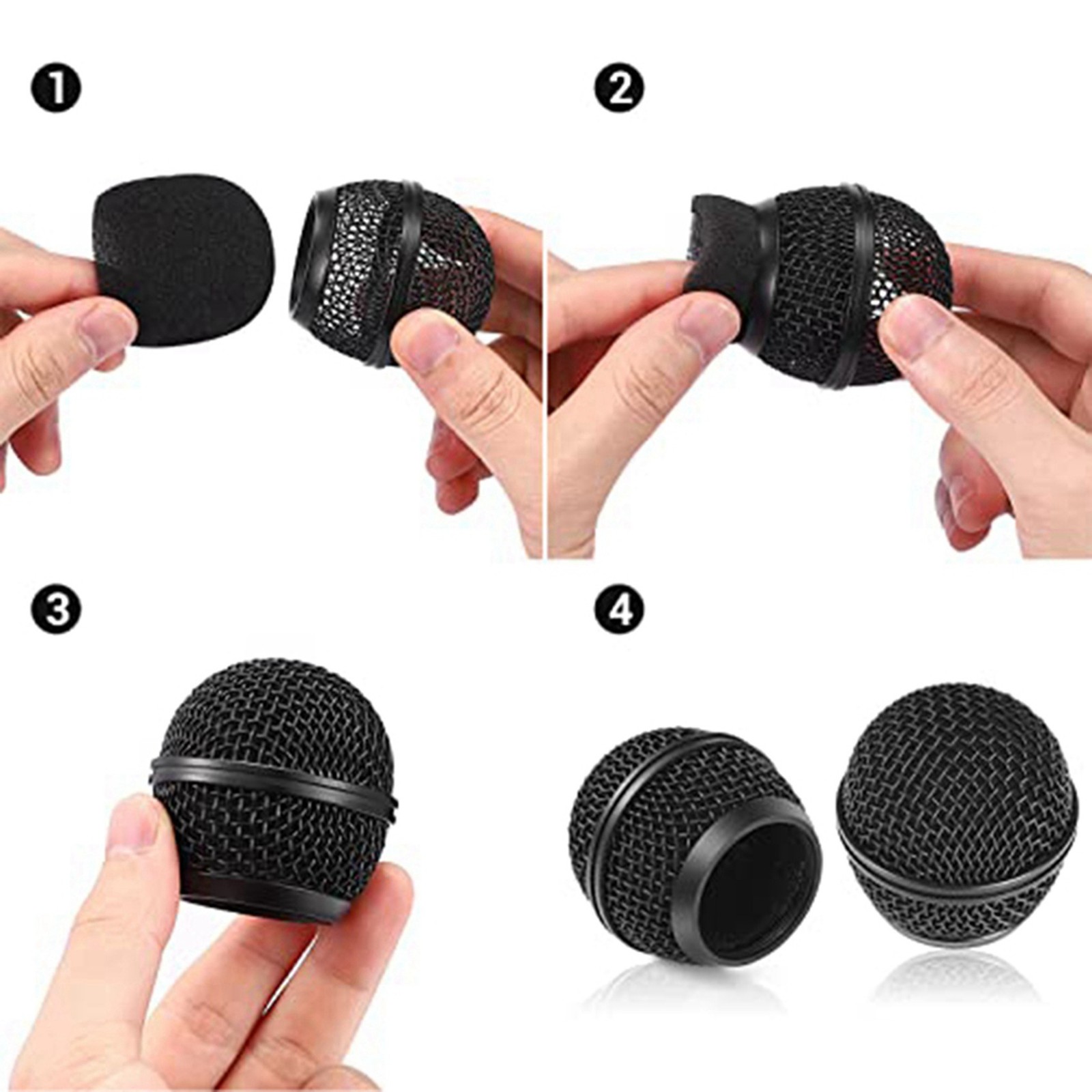 2X Microphone Grille Microphone Accessories Metal Microphone Grille Head7787