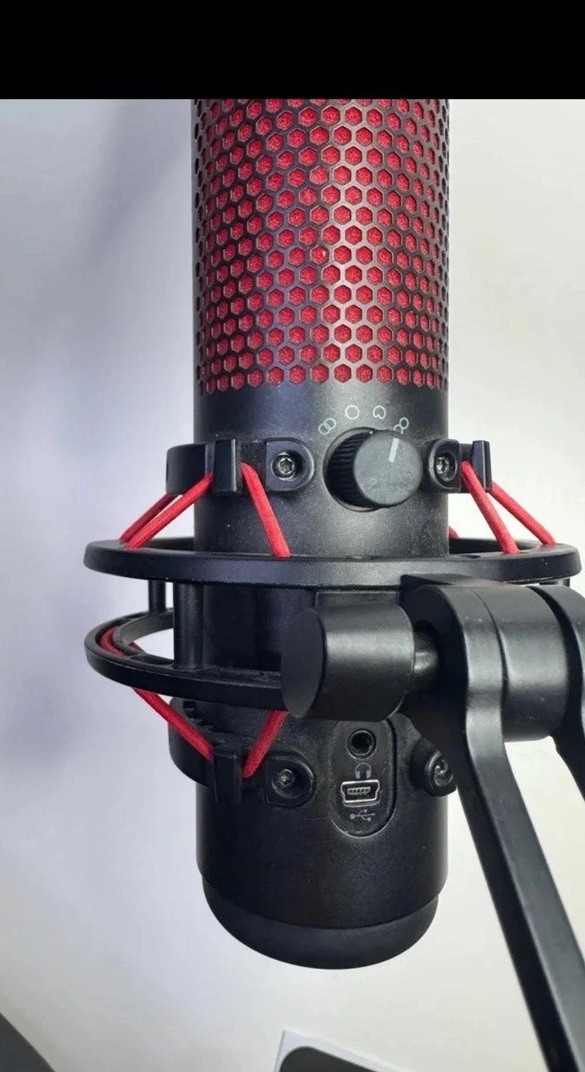 HyperX QuadCast USB Condenser Microphone Tap-to-Mute LED Gain Control Red/Black