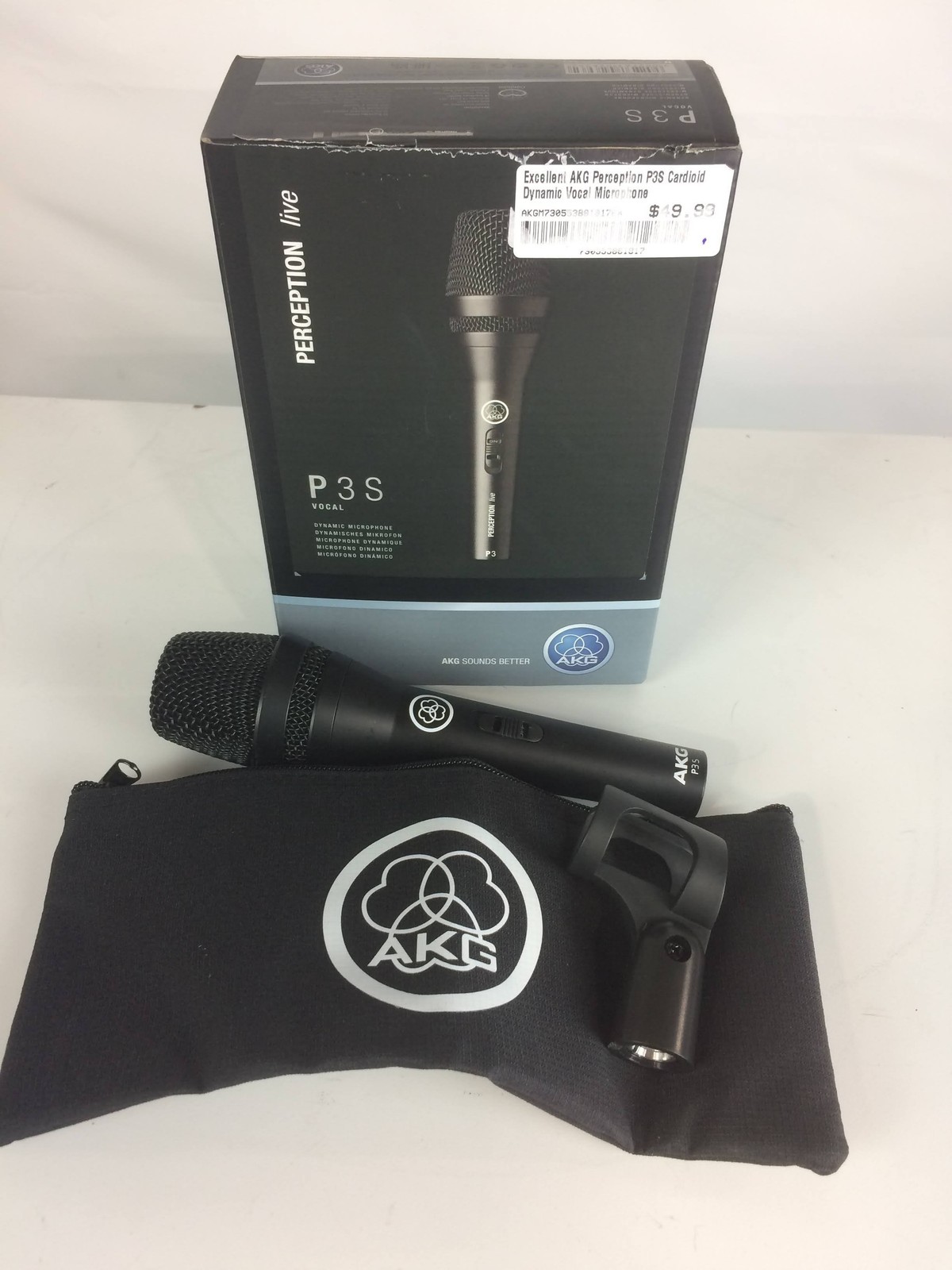 Excellent AKG Perception P3S Cardioid Dynamic Vocal Microphone