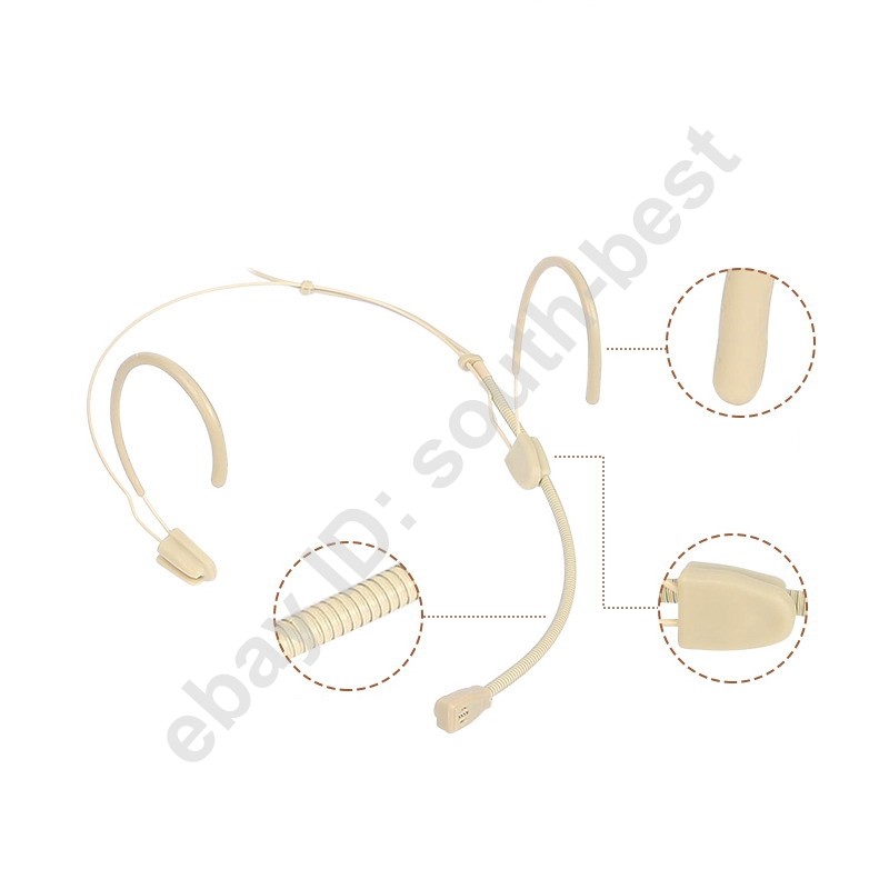 Authentic Beige Wireless Headset Microphone for AKG Samson TA3F Unidirectional