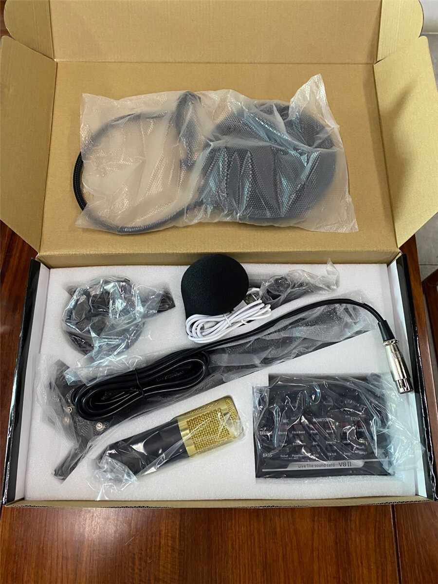 BM-800 bluetooth Condenser Microphone Kit Studio Filter Boom Scissor Arm Stand